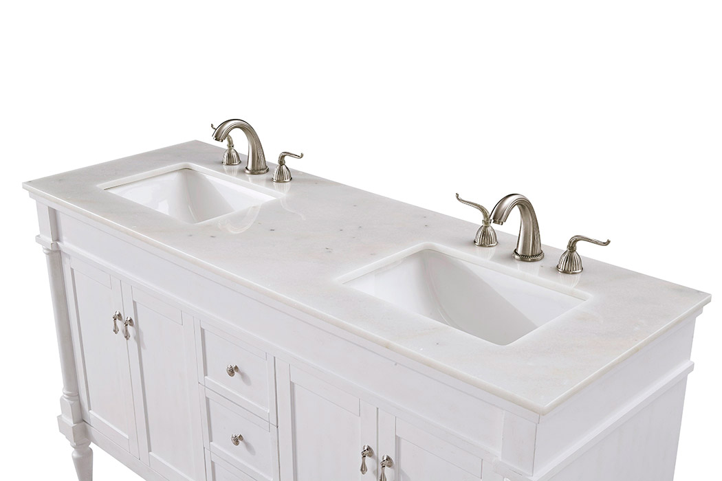 Elegant Bathroom Vanity - Antique White (VF13060DAW)