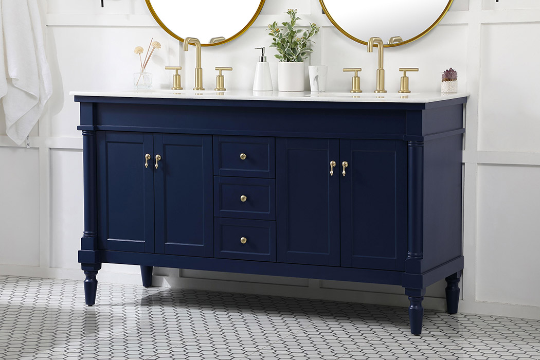 Elegant Bathroom Vanity - Blue (VF13060DBL)