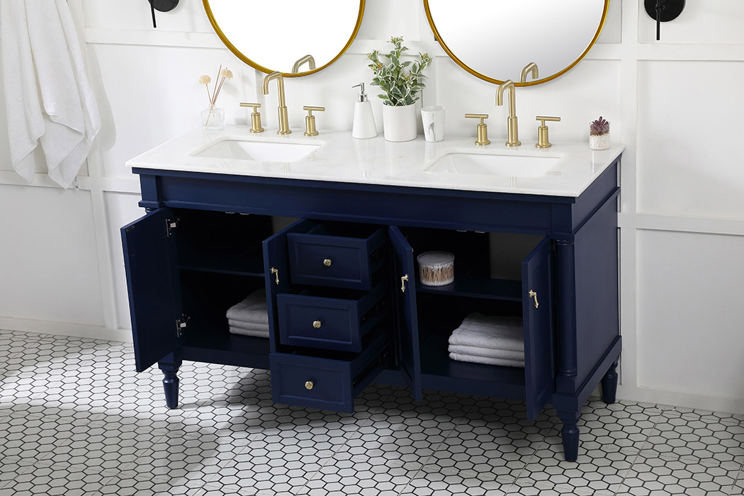 Elegant Bathroom Vanity - Blue (VF13060DBL)