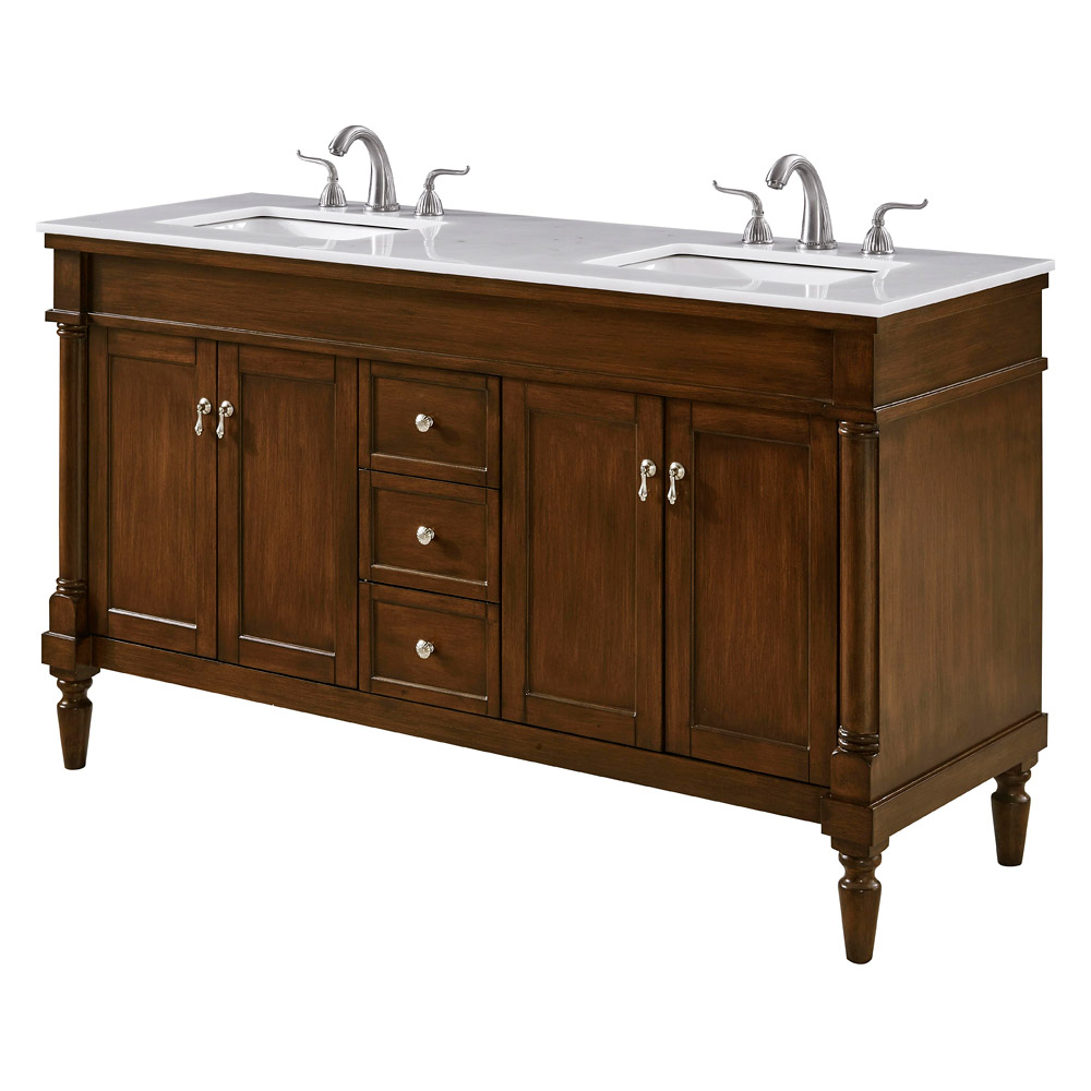 Elegant Bathroom Vanity - Walnut (VF13060DWT)