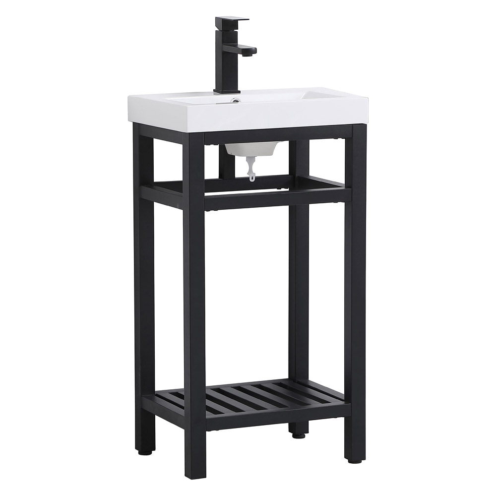 Elegant Bathroom Vanity - Black, L 18" (VF14018BK)