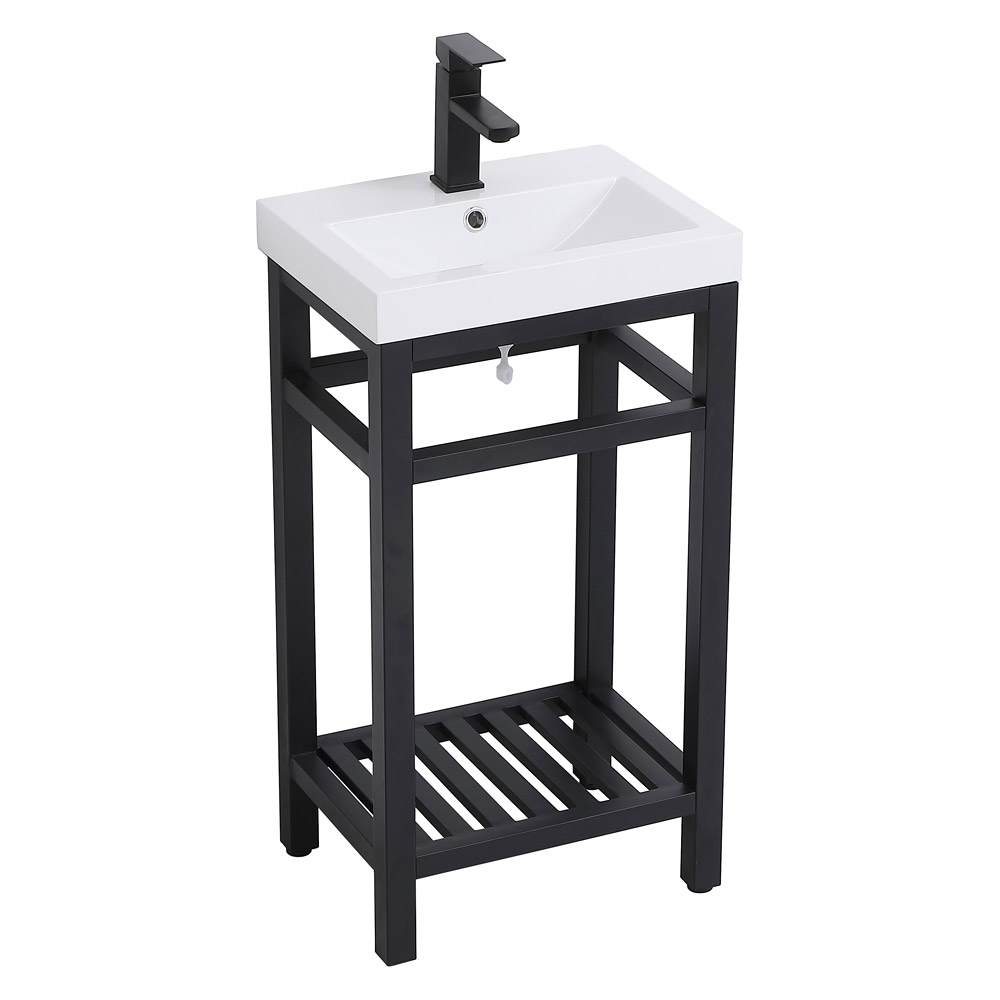 Elegant Bathroom Vanity - Black, L 18" (VF14018BK)