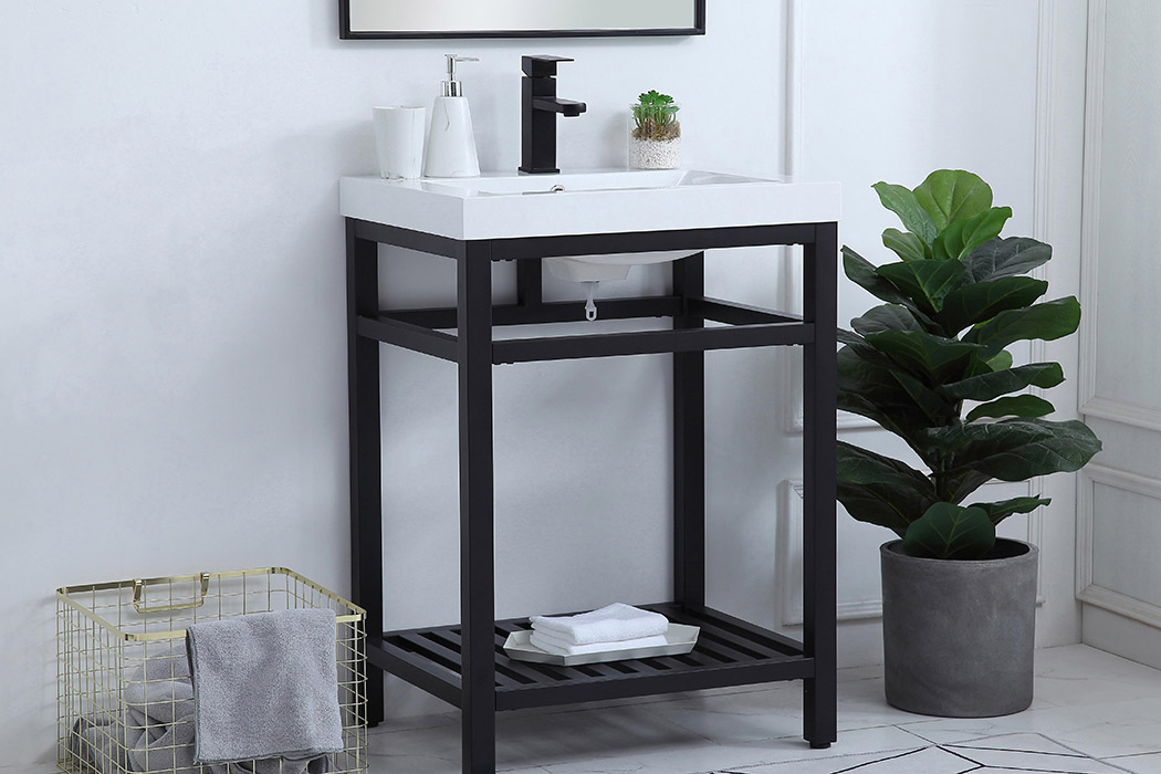 Elegant Bathroom Vanity - Black, L 24" (VF14024BK)