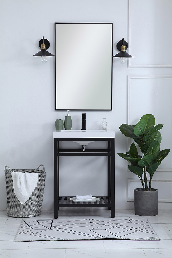 Elegant Bathroom Vanity - Black, L 24" (VF14024BK)