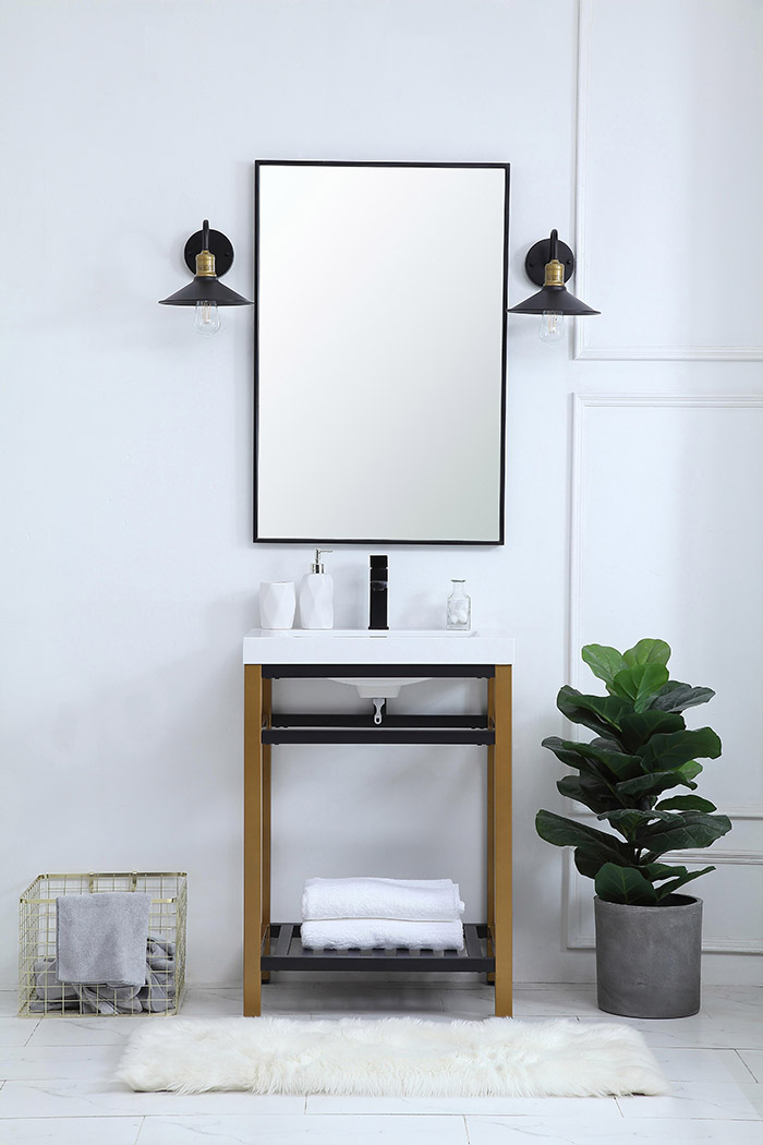 Elegant Bathroom Vanity - Golden Black, L 24" (VF14024GB)