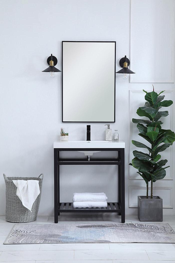 Elegant Bathroom Vanity - Black, L 30" (VF14030BK)