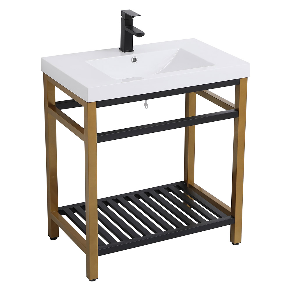 Elegant Bathroom Vanity - Golden Black, L 30" (VF14030GB)