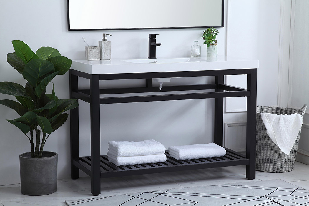 Elegant Bathroom Vanity - Black, L 48" (VF14048BK)