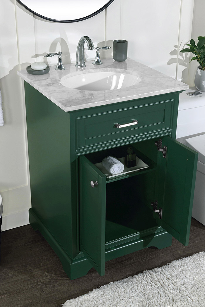 Elegant Bathroom Vanity - Green, L 24" (VF15024GN)