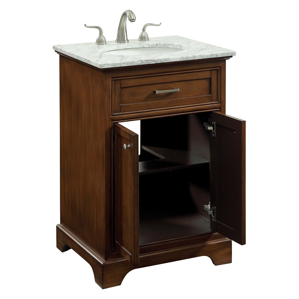 Elegant Bathroom Vanity - Teak, L 24" (VF15024TK)