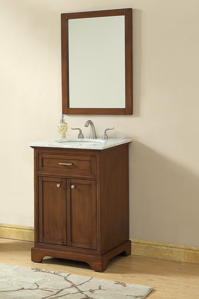 Elegant Bathroom Vanity - Teak, L 24" (VF15024TK)