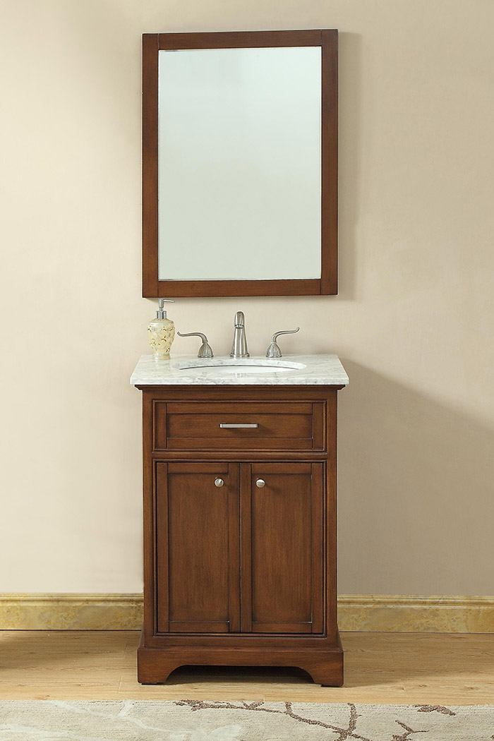 Elegant Bathroom Vanity - Teak, L 24" (VF15024TK)