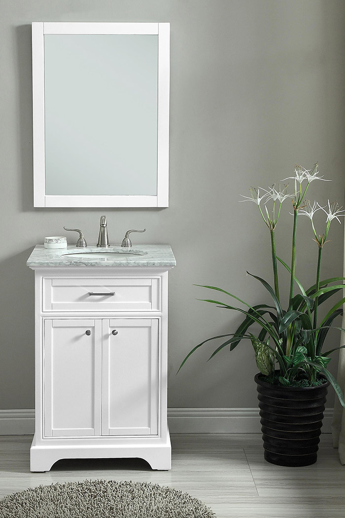 Elegant Bathroom Vanity - White, L 24" (VF15024WH)