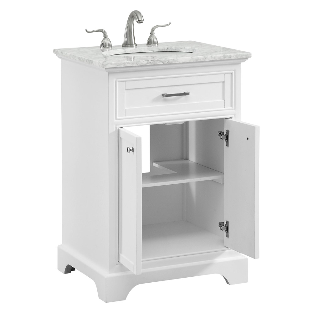 Elegant Bathroom Vanity - White, L 24" (VF15024WH)