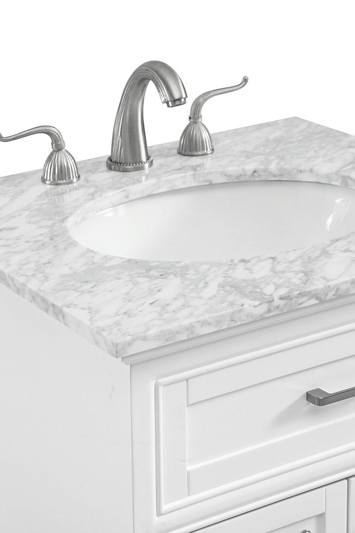 Elegant Bathroom Vanity - White, L 24" (VF15024WH)