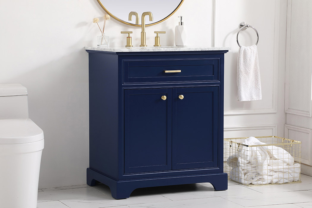 Elegant Bathroom Vanity - Blue, L 30" (VF15030BL)