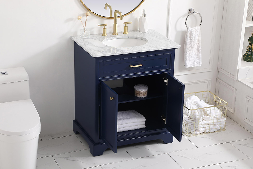 Elegant Bathroom Vanity - Blue, L 30" (VF15030BL)