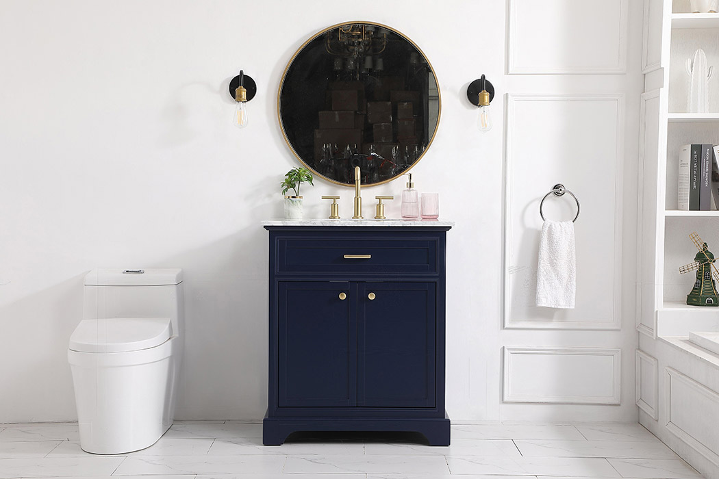 Elegant Bathroom Vanity - Blue, L 30" (VF15030BL)