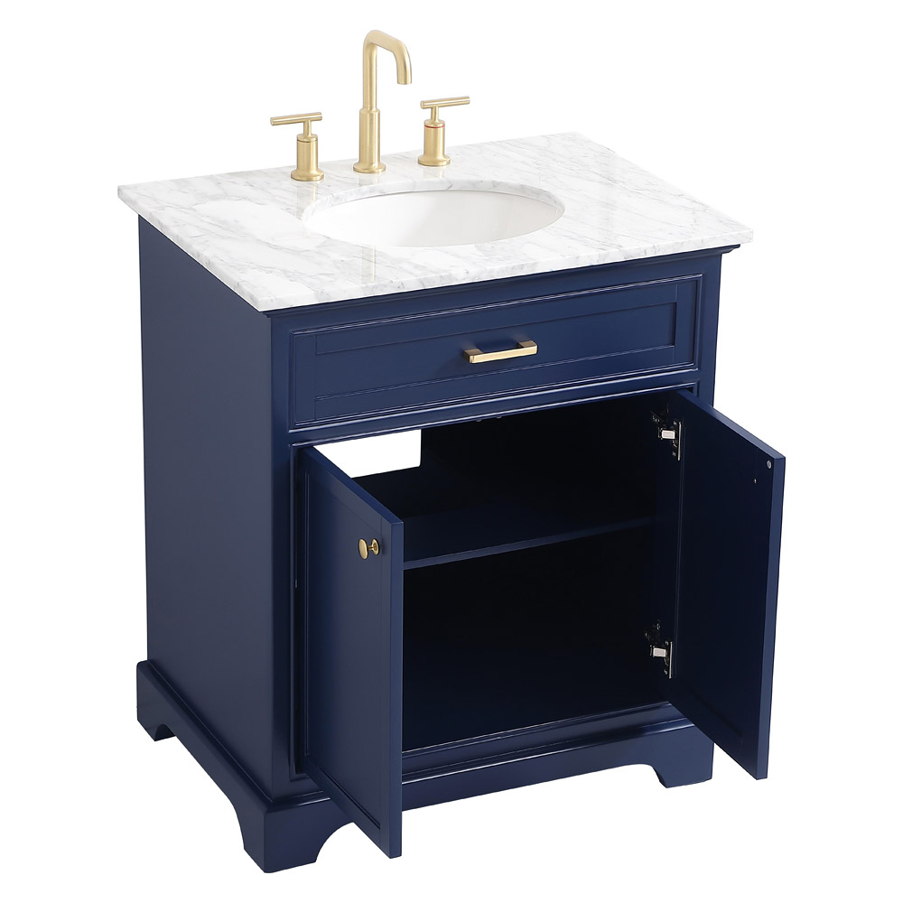 Elegant Bathroom Vanity - Blue, L 30" (VF15030BL)