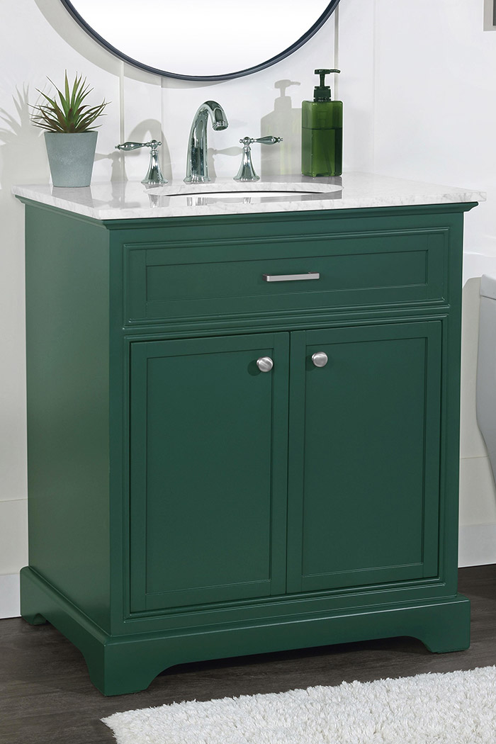 Elegant Bathroom Vanity - Green, L 30" (VF15030GN)