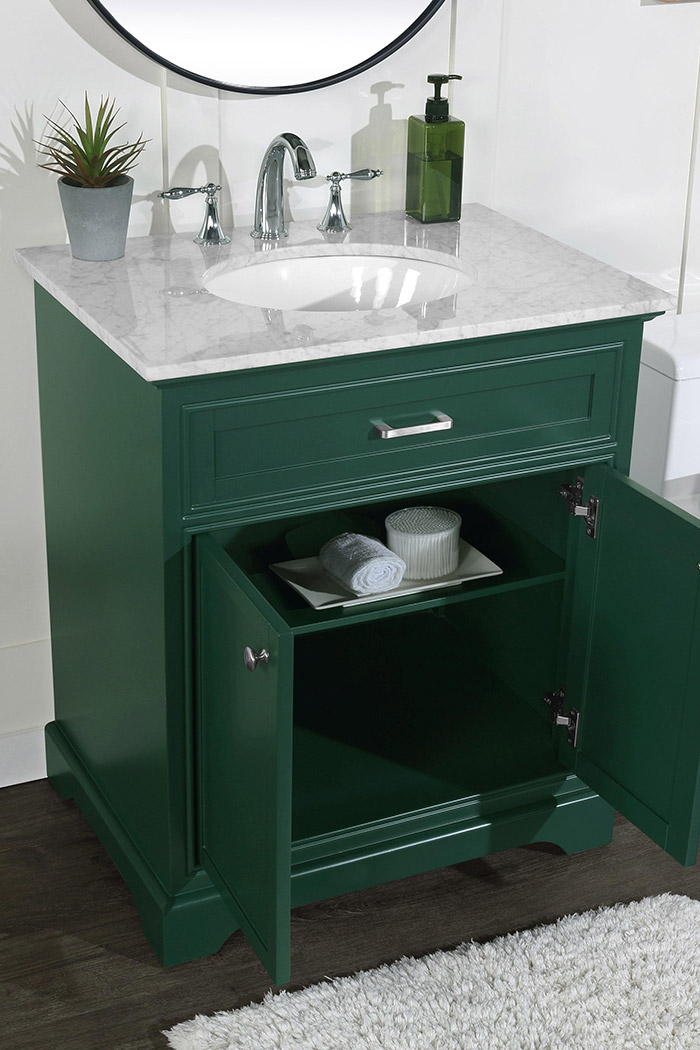 Elegant Bathroom Vanity - Green, L 30" (VF15030GN)