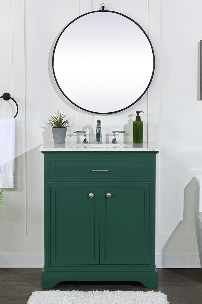 Elegant Bathroom Vanity - Green, L 30" (VF15030GN)