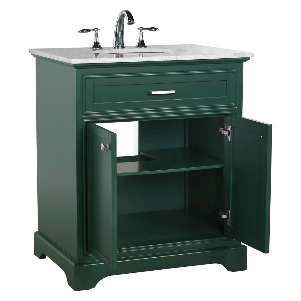 Elegant Bathroom Vanity - Green, L 30" (VF15030GN)