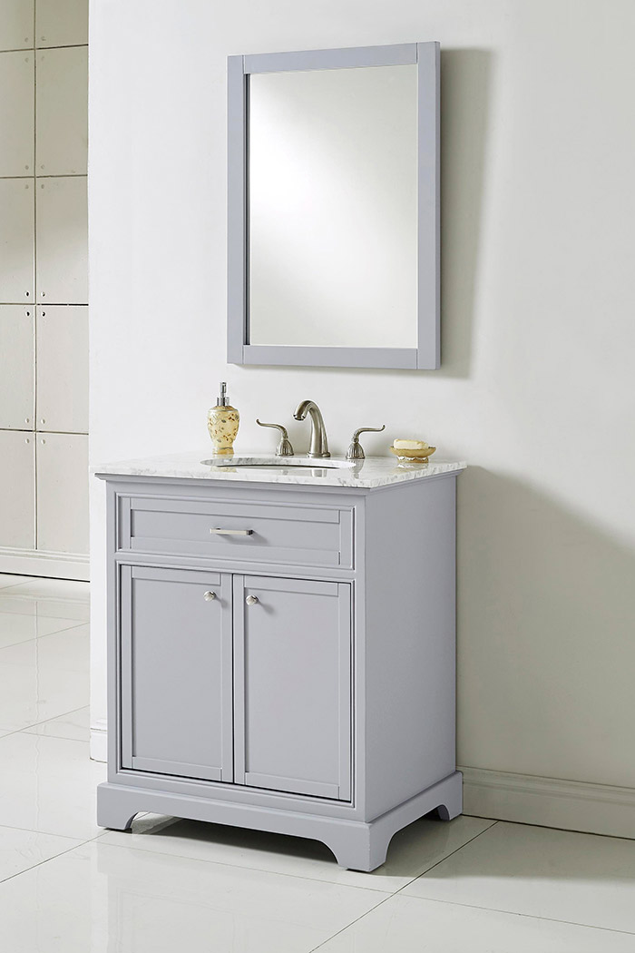 Elegant Bathroom Vanity - Gray, L 30" (VF15030GR)