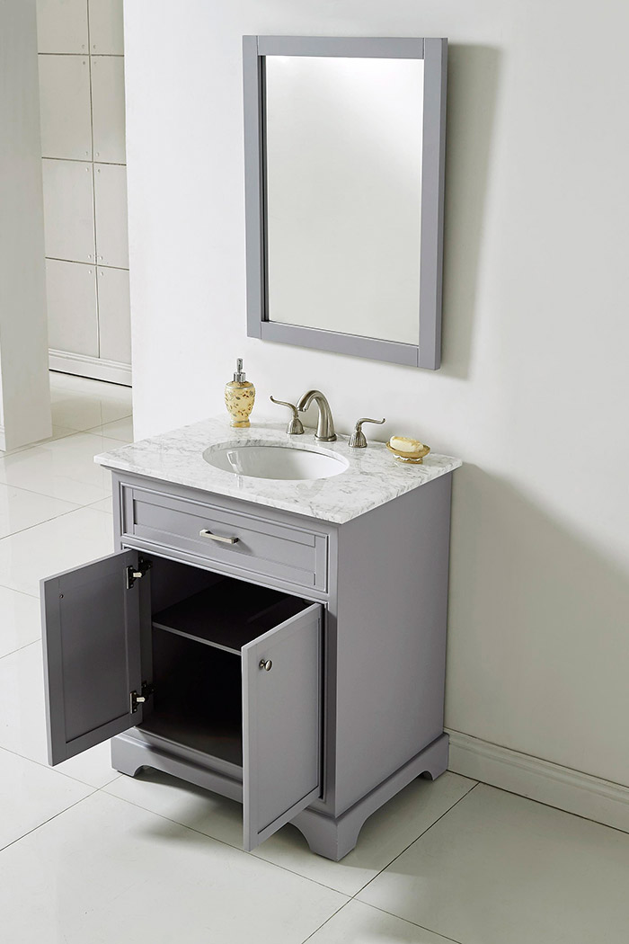 Elegant Bathroom Vanity - Gray, L 30" (VF15030GR)