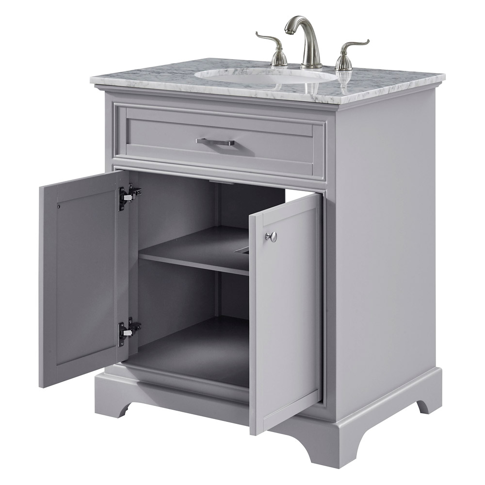 Elegant Bathroom Vanity - Gray, L 30" (VF15030GR)