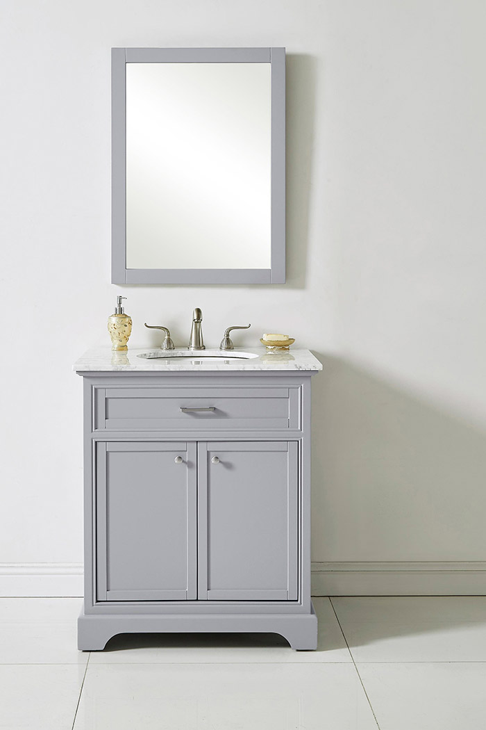 Elegant Bathroom Vanity - Gray, L 30" (VF15030GR)