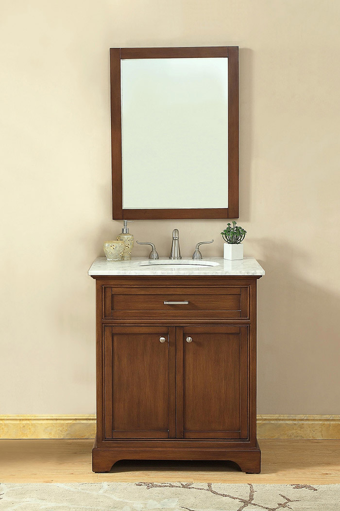 Elegant Bathroom Vanity - Teak, L 30" (VF15030TK)