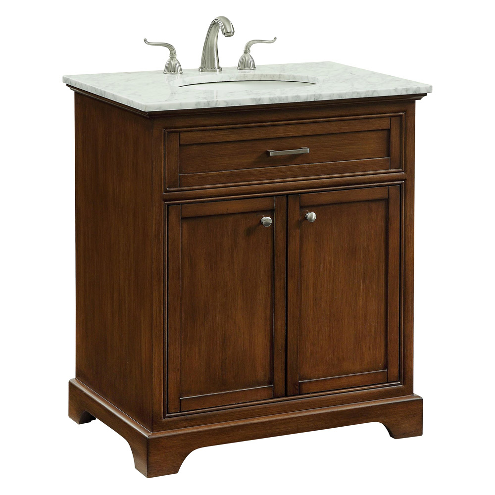 Elegant Bathroom Vanity - Teak, L 30" (VF15030TK)