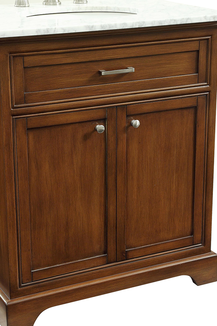 Elegant Bathroom Vanity - Teak, L 30" (VF15030TK)