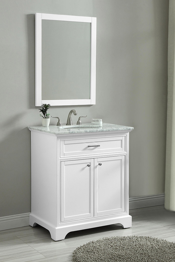 Elegant Bathroom Vanity - White, L 30" (VF15030WH)