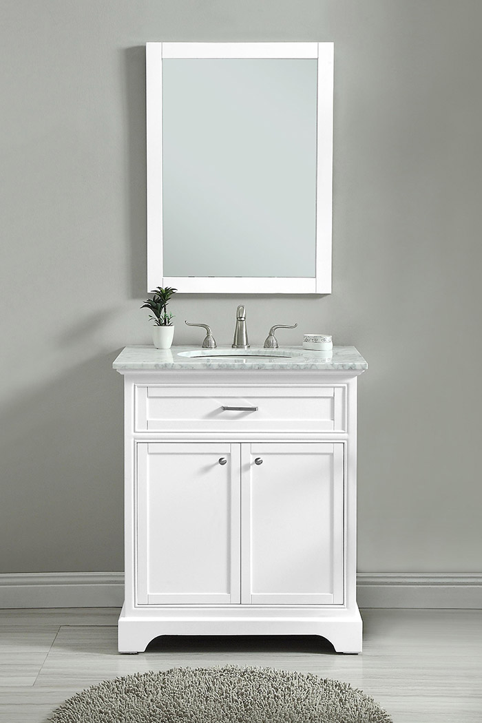 Elegant Bathroom Vanity - White, L 30" (VF15030WH)