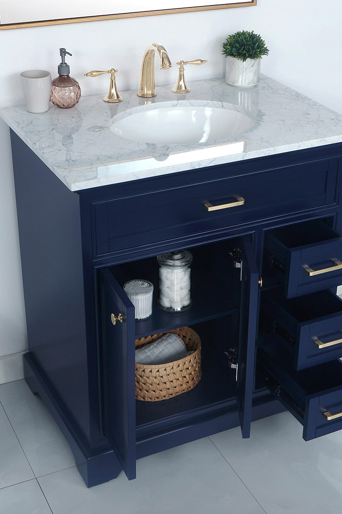 Elegant Bathroom Vanity - Blue, L 32" (VF15032BL)