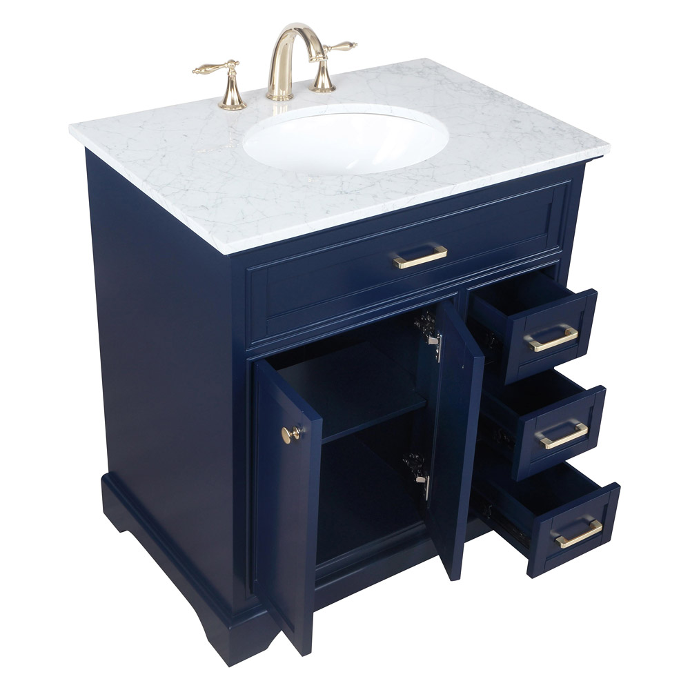 Elegant Bathroom Vanity - Blue, L 32" (VF15032BL)