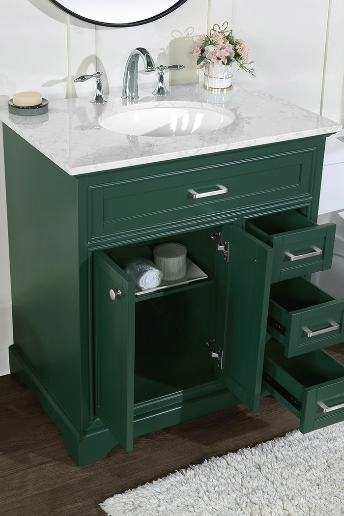 Elegant Bathroom Vanity - Green, L 32" (VF15032GN)