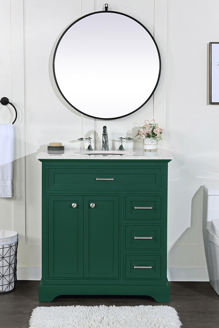 Elegant Bathroom Vanity - Green, L 32" (VF15032GN)