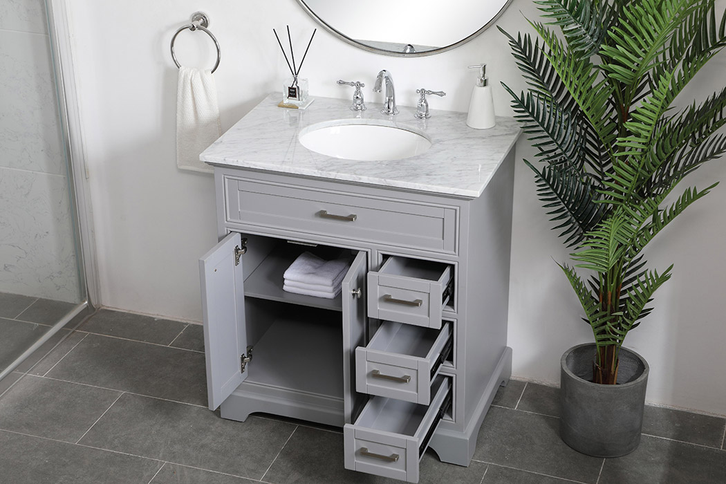 Elegant Bathroom Vanity - Gray, L 32" (VF15032GR)