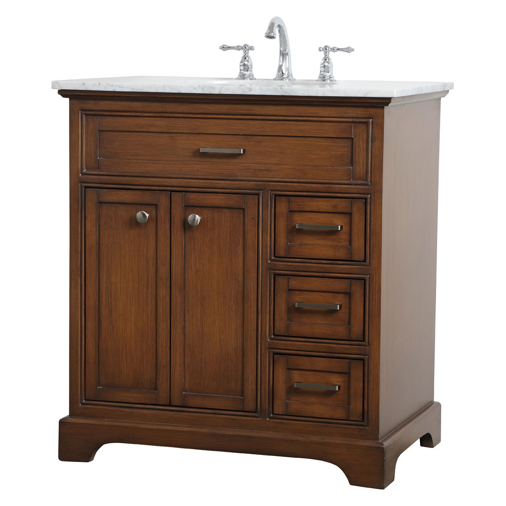 Elegant Bathroom Vanity - Teak, L 32" (VF15032TK)