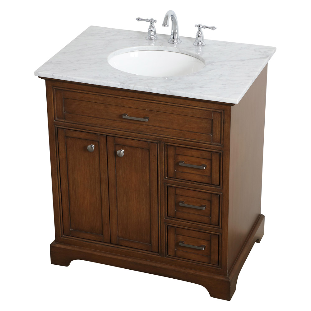 Elegant Bathroom Vanity - Teak, L 32" (VF15032TK)