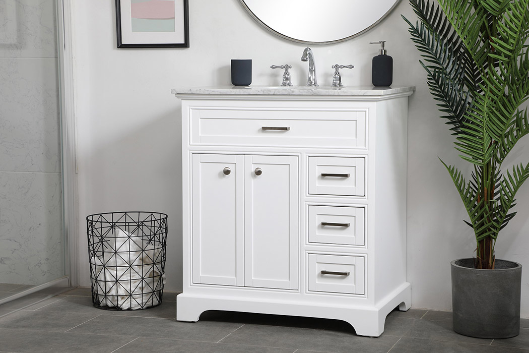 Elegant Bathroom Vanity - White, L 32" (VF15032WH)