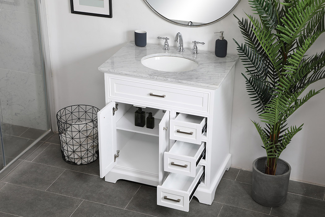 Elegant Bathroom Vanity - White, L 32" (VF15032WH)