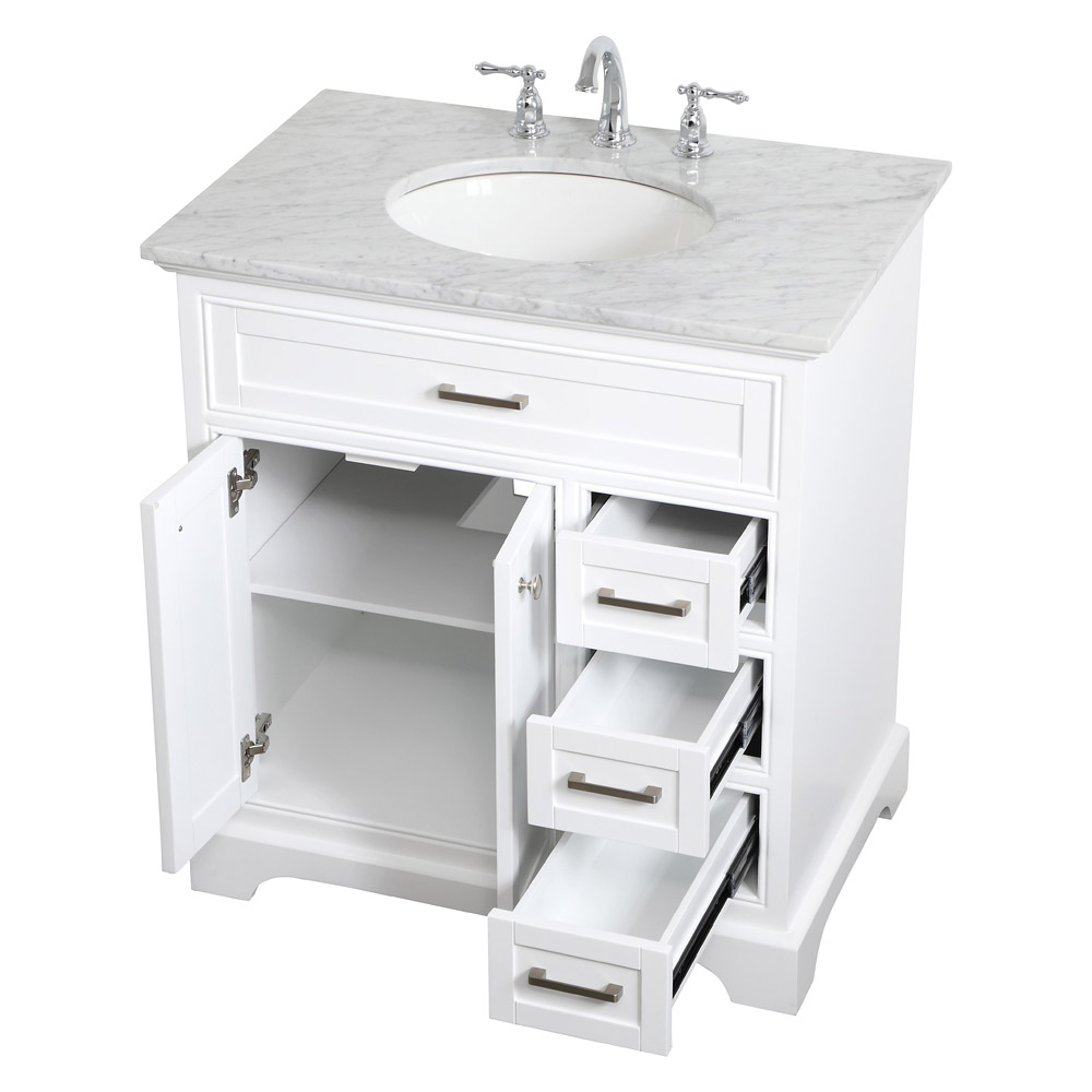 Elegant Bathroom Vanity - White, L 32" (VF15032WH)