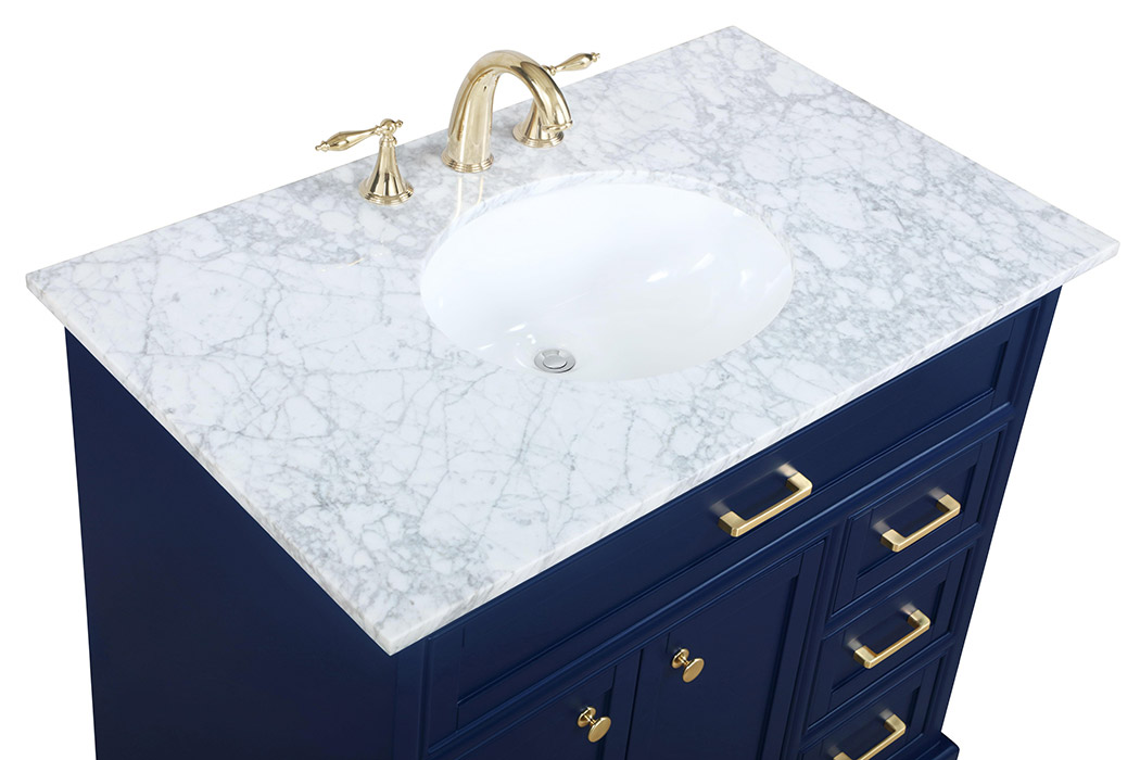 Elegant Bathroom Vanity - Blue, L 36" (VF15036BL)