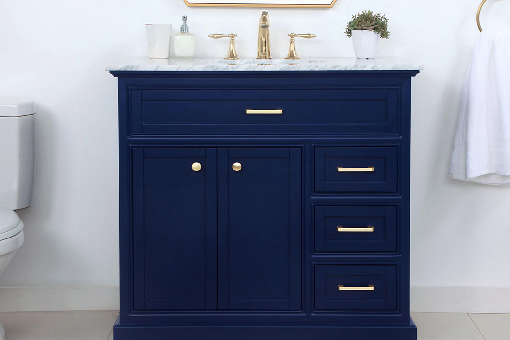 Elegant Bathroom Vanity - Blue, L 36" (VF15036BL)