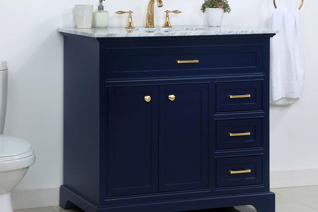 Elegant Bathroom Vanity - Blue, L 36" (VF15036BL)