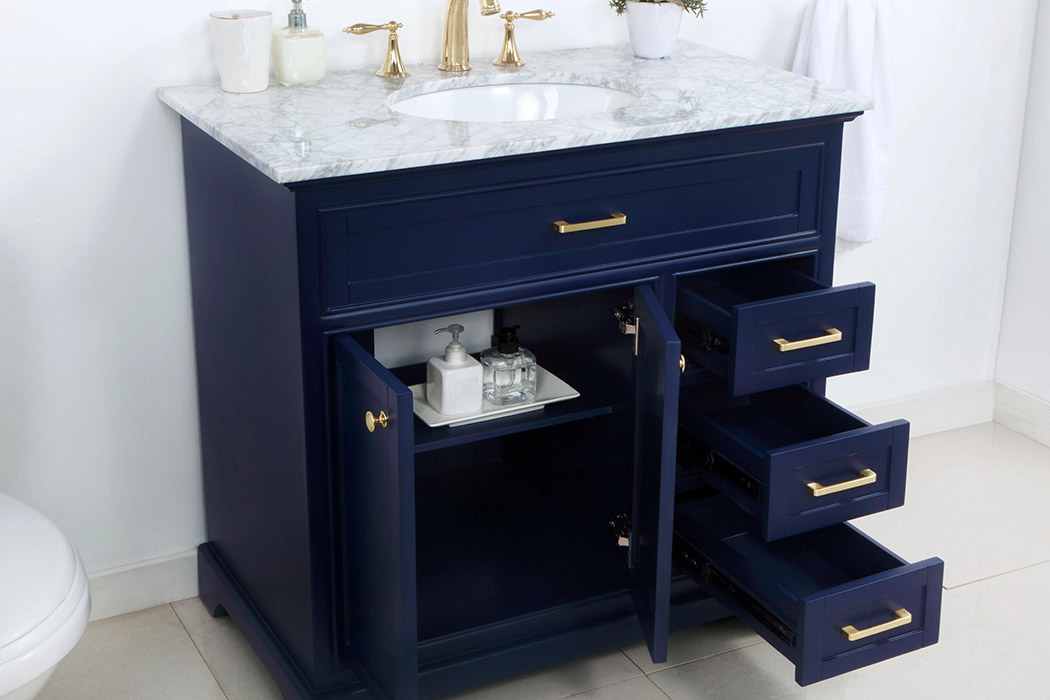 Elegant Bathroom Vanity - Blue, L 36" (VF15036BL)